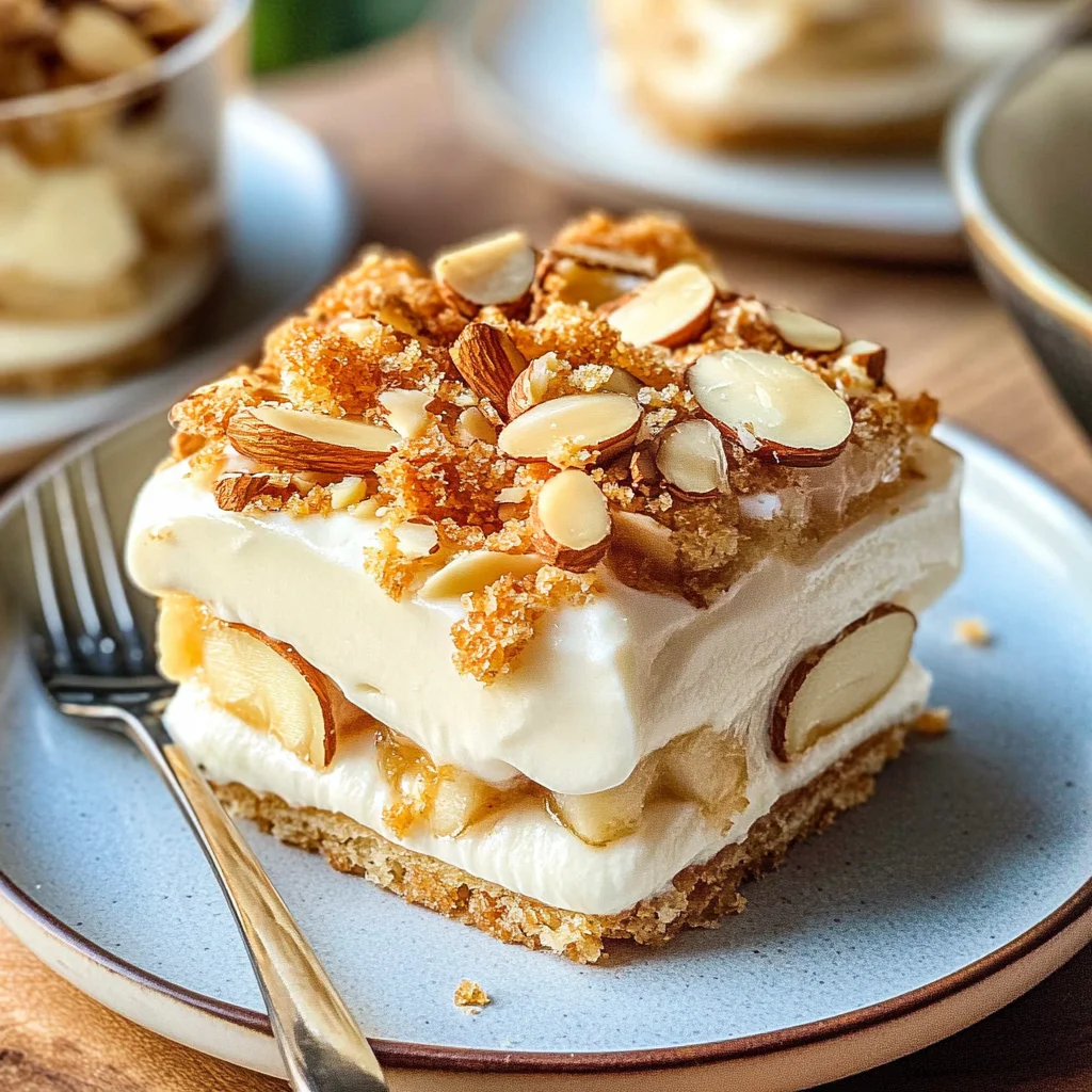 Bienenstich-Dessert - mit Löffelbiskuit