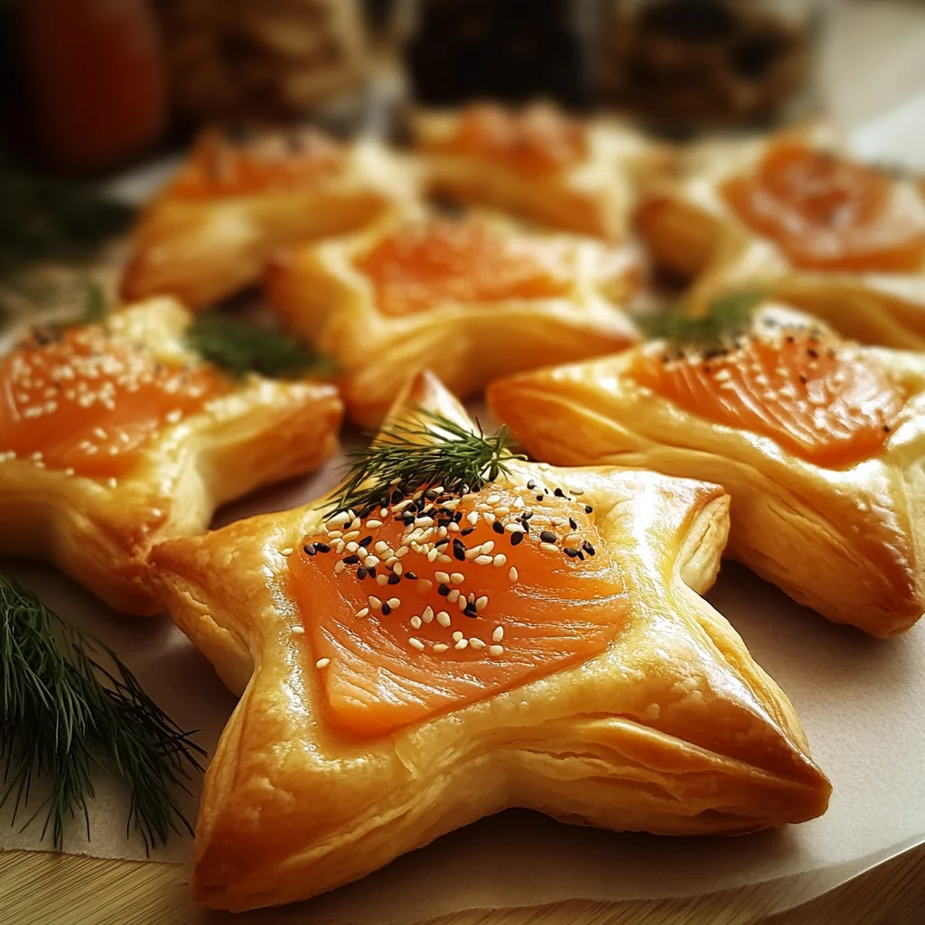 Blätterteigsterne mit Lachs