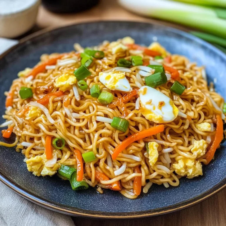 Chinesisch gebratene Nudeln mit Ei und Gemüse