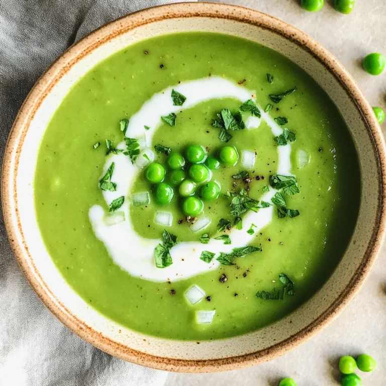 Feine Erbsensuppe mit gefrorenen Erbsen