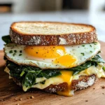 Frühstückssandwich mit Spinat und Ei