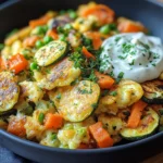 Gemüseschmarrn mit Kräuterdip