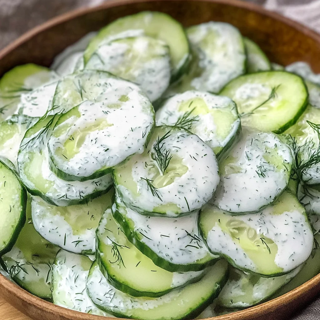 Gurkensalat mit Sahne & Dill - Omas einfaches Rezept