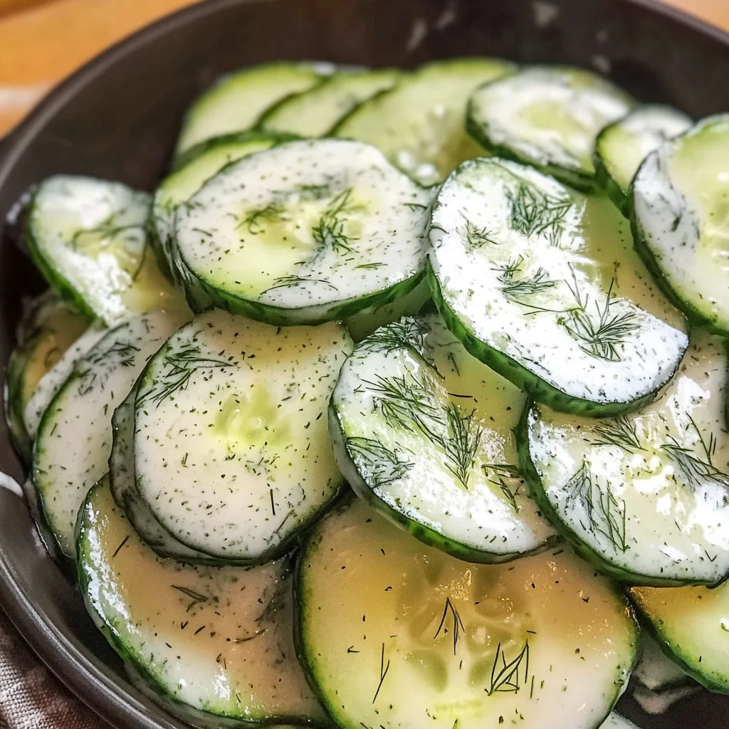 Gurkensalat mit Sahne & Dill - Omas einfaches Rezept