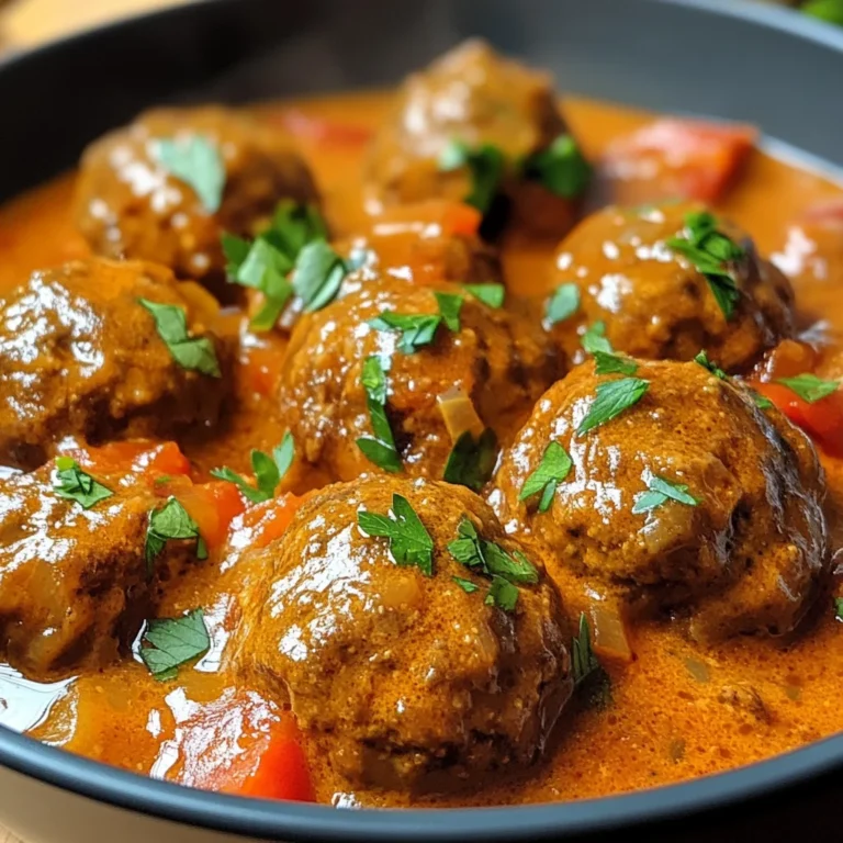 Hackbällchen in cremiger Paprikasoße