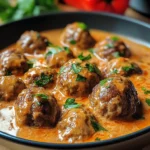 Hackbällchen in cremiger Paprikasoße