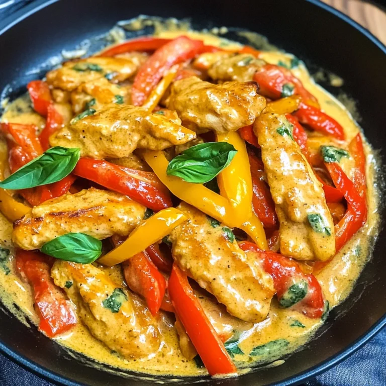 Hähnchen Geschnetzeltes mit Paprika Sahne Sauce