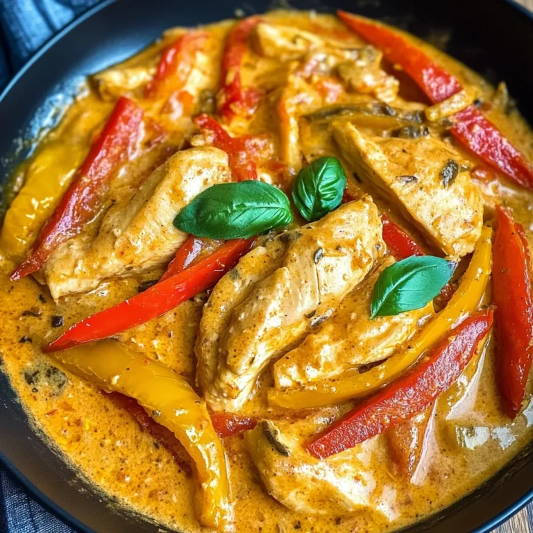Hähnchen Geschnetzeltes mit Paprika Sahne Sauce