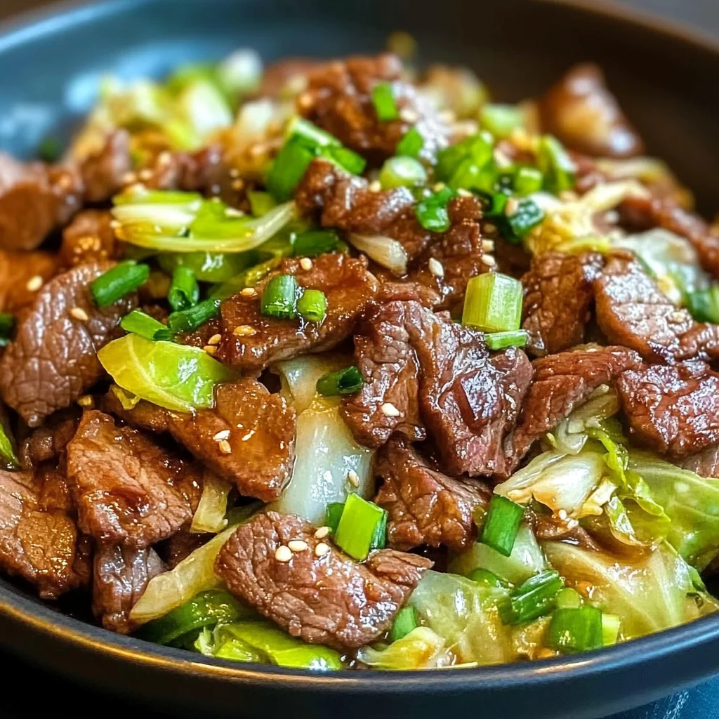 Herzhafter Rindfleisch- und Kohl-Wok für jeden Tag.