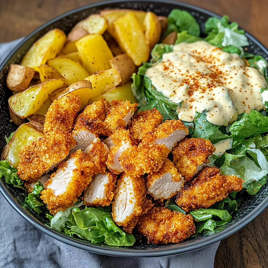 Knusprige Caesar-Hähnchen-Bowl