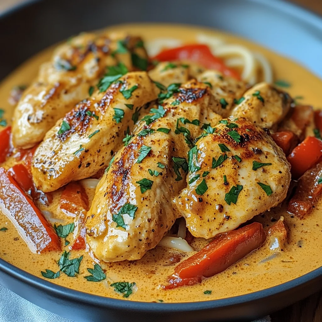 Paprika-Sahne-Hähnchen