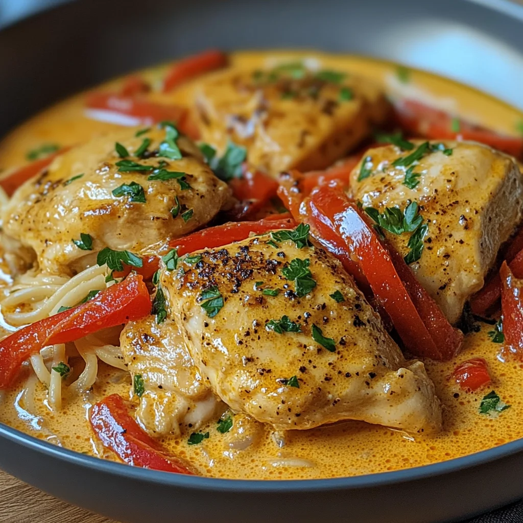 Paprika-Sahne-Hähnchen