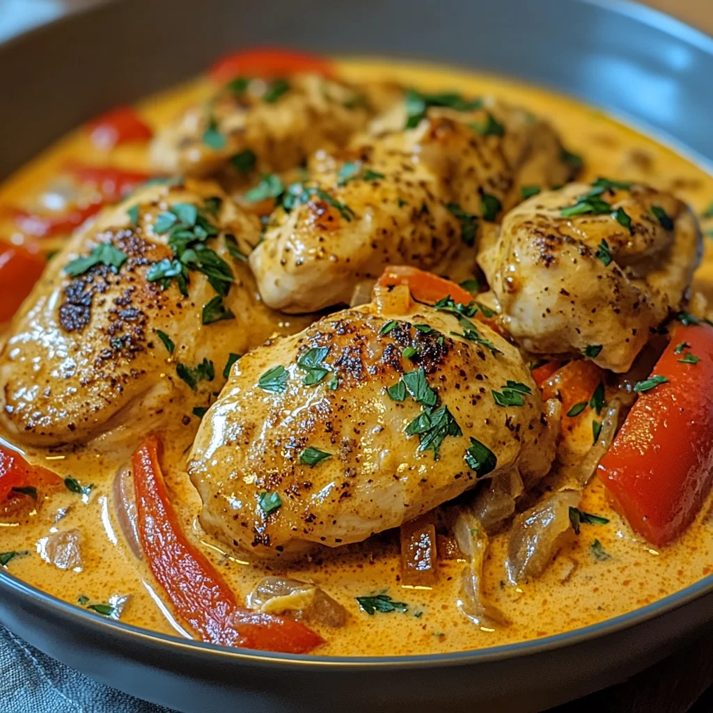 Paprika-Sahne-Hähnchen