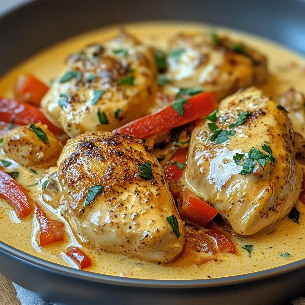 Paprika-Sahne-Hähnchen