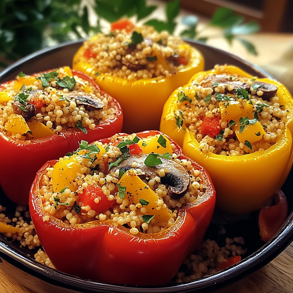 Paprika mit Hirse-Pilz-Füllung