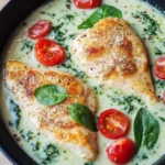 Parmesan-Hähnchen mit Spinat