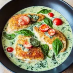 Parmesan-Hähnchen mit Spinat