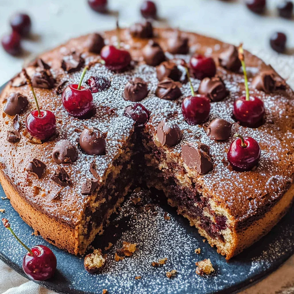 Saftiger Schoko Nuss Kirsch Kuchen